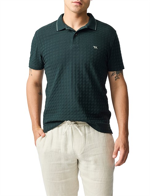 GLEN ALBYN SHORT SLEEVE SPORTS FIT POLO - FOREST