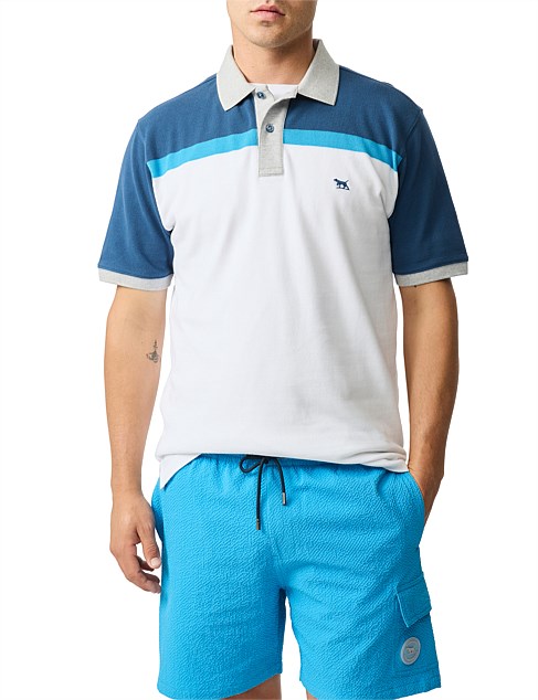 WHITBY SHORT SLEEVE POLO - BLUESTONE