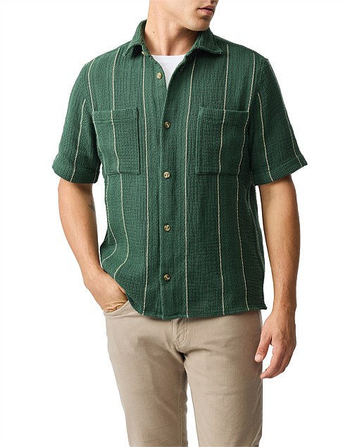 POINT BREAK SHORT SLEEVE SHIRT - MOSS