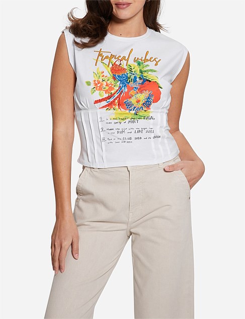 Tropical Vibes Corset T-Shirt