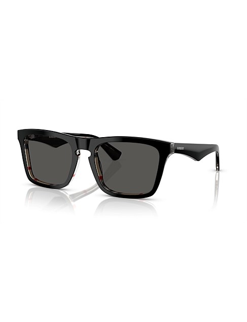 Square TOP BLACK ON VINTAGE CHECK DARK GREY Sunglasses