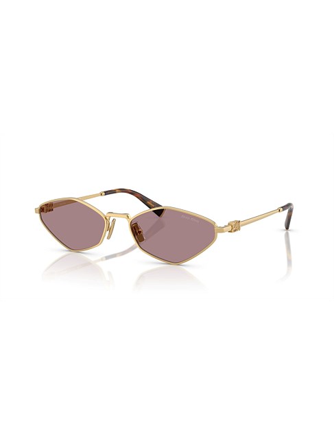 Irregular GOLD LIGHT PURPLE BROWN Sunglasses