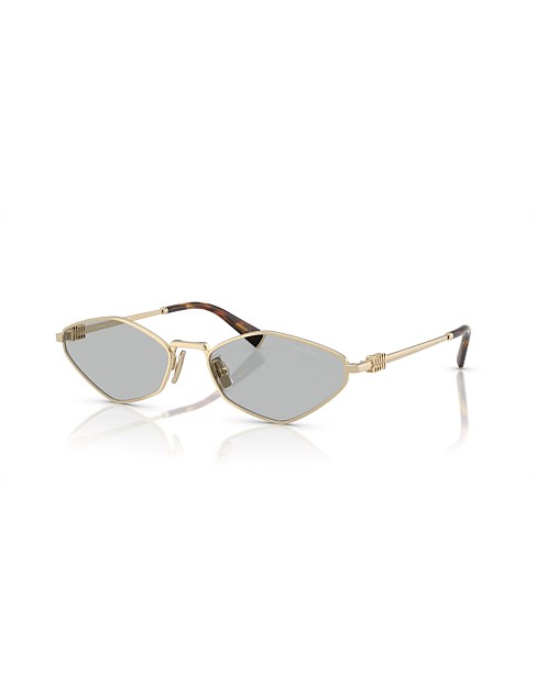 Irregular PALE GOLD LIGHT GREY Sunglasses