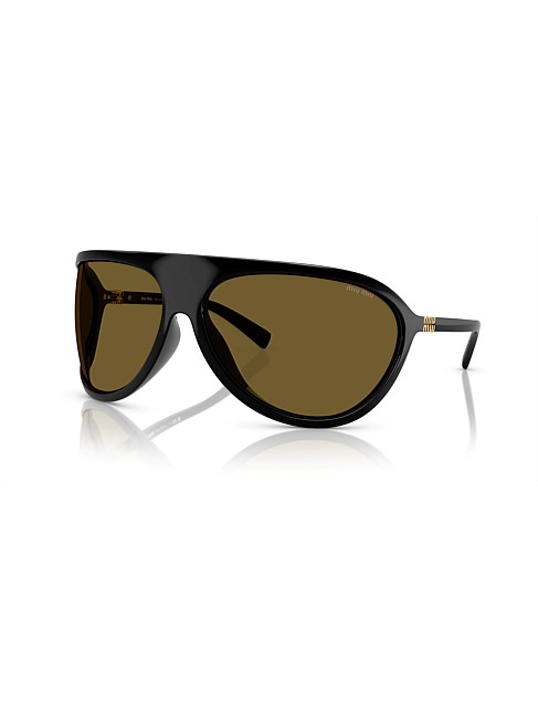 Irregular BLACK DARK BROWN Sunglasses