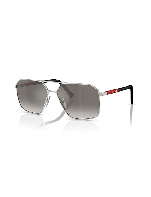 Irregular SILVER GRADIENT GREY MIRROR SILVER Sunglasses