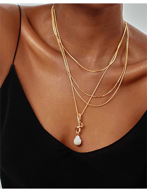 MOLTEN BAROQUE PEARL PENDANT NECKLACE