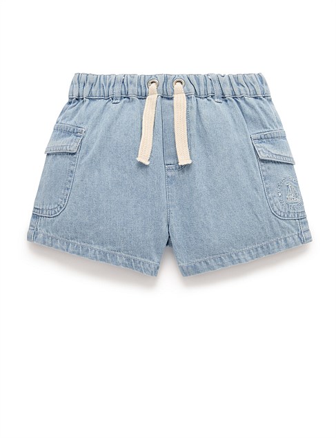 PULL ON DENIM SHORT