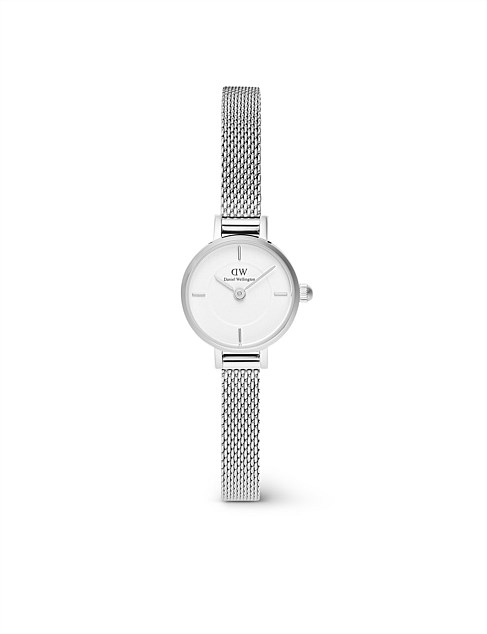 Petite Mini Sterling 19mm Silver White Dial Watch