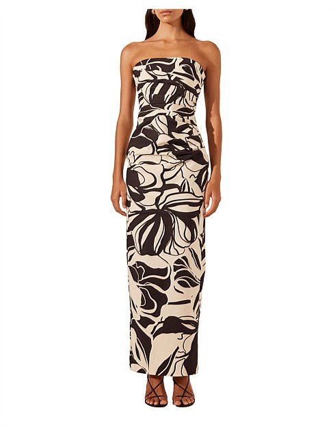 Azize Strapless Draped Maxi Dress