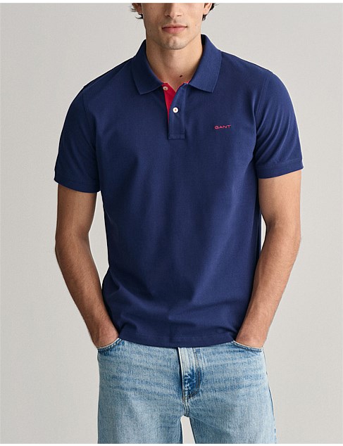 Contrast Piqué Polo Shirt