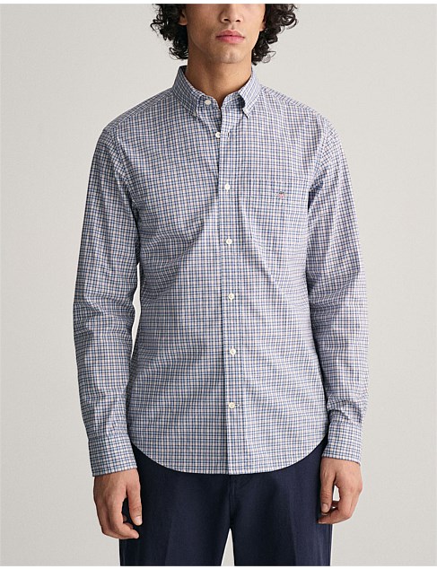 Regular Fit Micro Checked Poplin Shirt