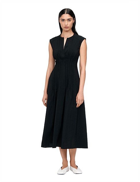 TEXTURED VOILE TUCK WAIST DRESS