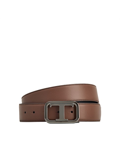 T TIMELESS ADJUSTABLE AND REVERSIBLE BELT IN LEATHER