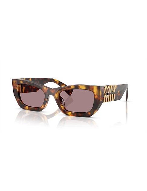 Rectangle HONEY HAVANA LIGHT PURPLE BROWN Sunglasses