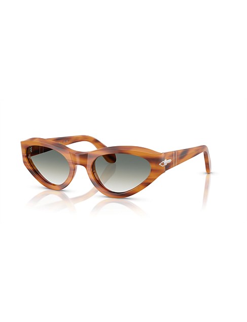 Butterfly STRIPED BROWN CLEAR GRADIENT GREEN Sunglasses