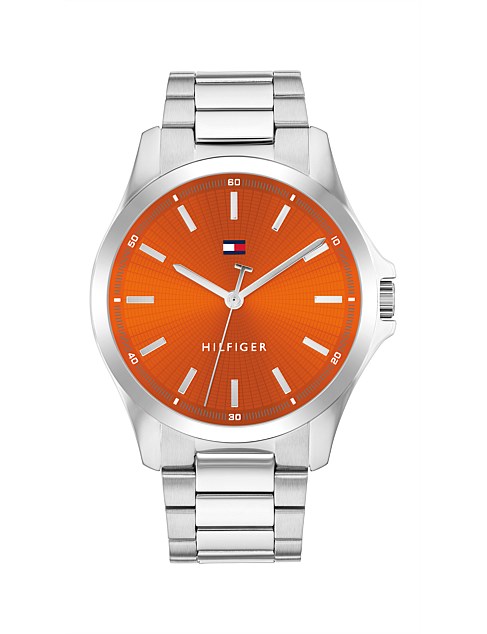 Tommy Hilfiger Bruce Stainless Steel Orange Dial Men