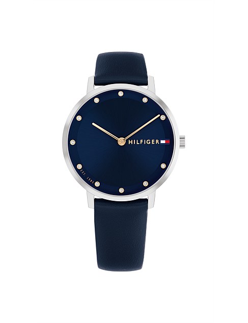 Tommy Hilfiger Pippa Navy Leather Navy Dial Women