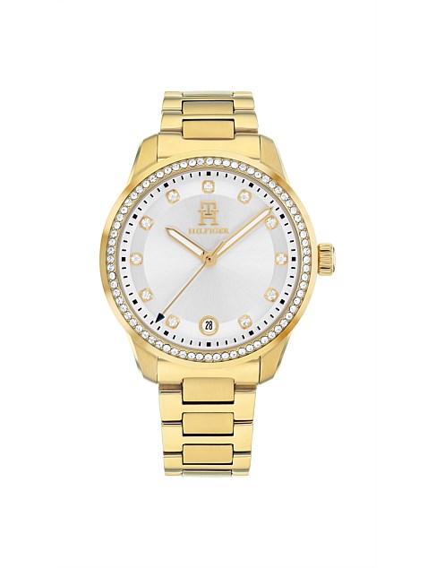 Tommy Hilfiger TH85 Crystals IP Thin Gold Steel