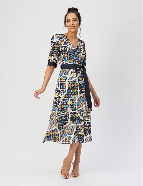 ASH TRUE WRAP MIDI DRESS