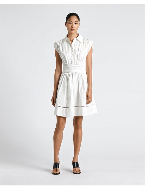 GOOD EARTH COTTON MINI SHIRT DRESS