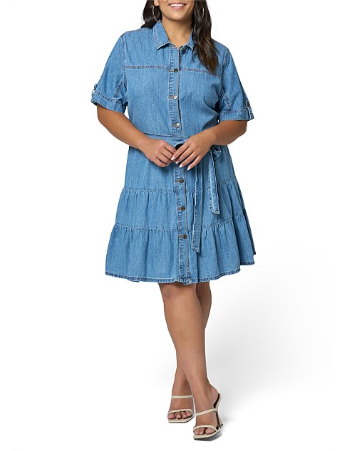 INDIGO TONIC - CARLA CHAMBRAY DENIM DRESS