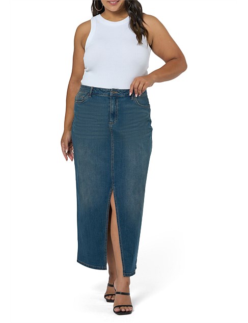 SUNDAY IN THE CITY - HYPE DENIM MAXI SKIRT