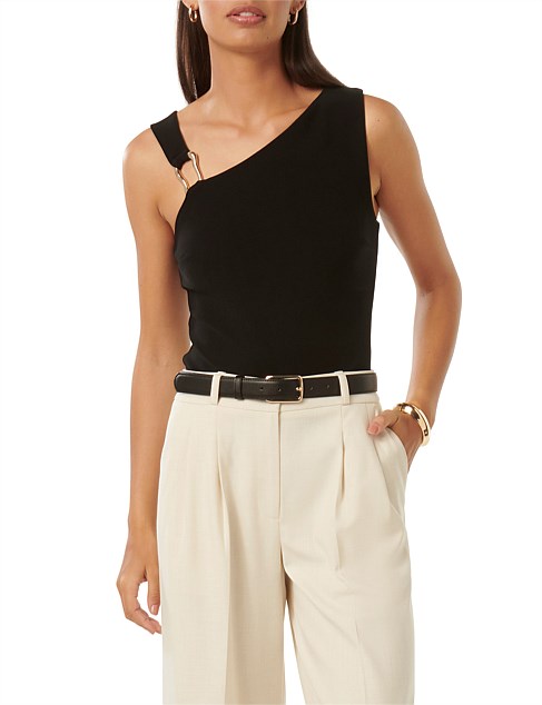 HELENE BUCKLE DETAIL CREPE TANK TOP