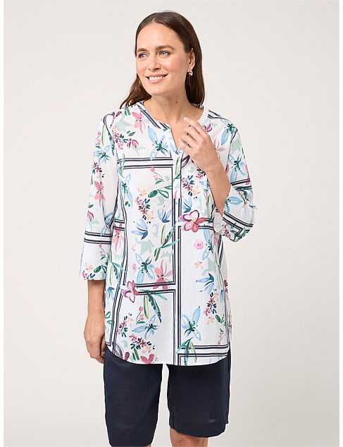 ADORIA TILE 3/4 SLEEVE SHIRT