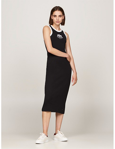 Slim Rib Midi Monotype Dress