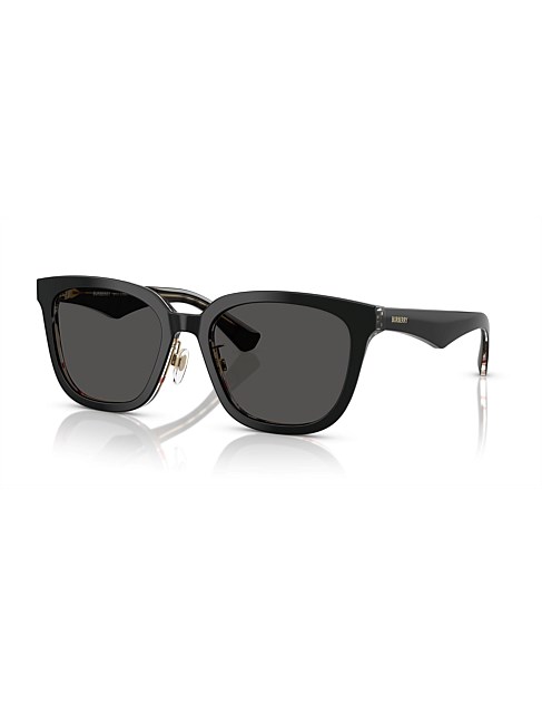 Square TOP BLACK ON VINTAGE CHECK DARK GREY Sunglasses