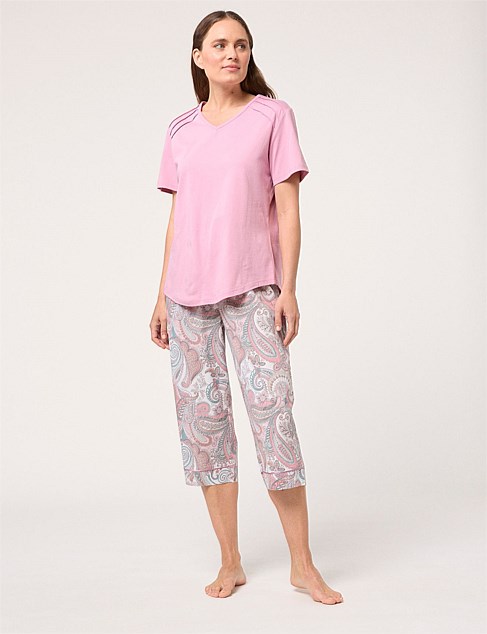 PAISLIE SHORT SLEEVE 3/4 PYJAMA SET