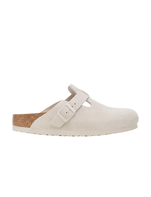 Boston SFB Antique White Suede Leather Mule