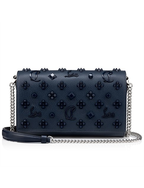 PALOMA CLUTCH CALF EMP/SP LOUBINTHESKY NAVY