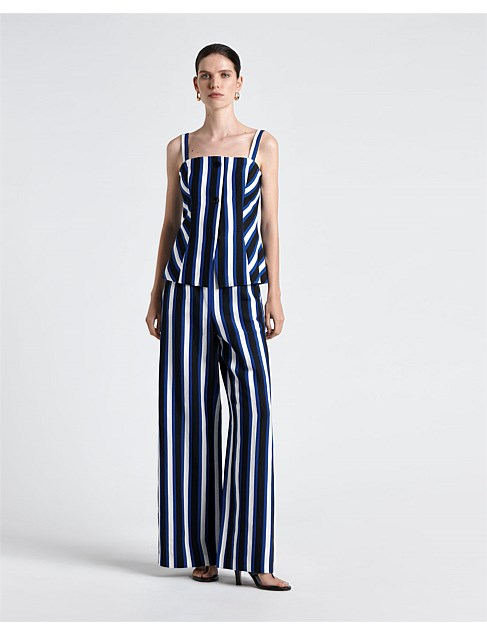 LINEN BLEND BOLD STRIPE BODICE