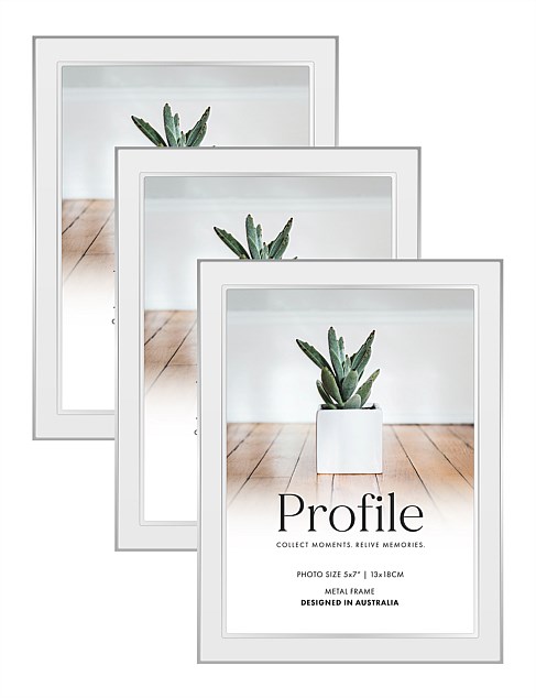 Eternal Solid Metal Photo Frame 5x7in White (3 Pack)