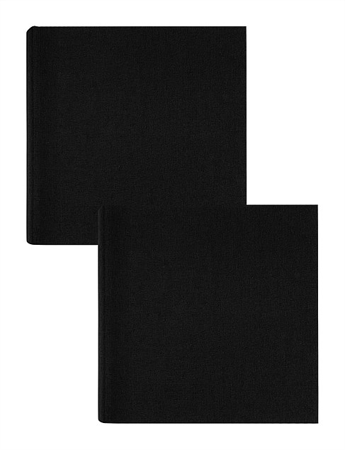 Plush Linen Photo Album Black - 200 photos - 2 Pack Bundle