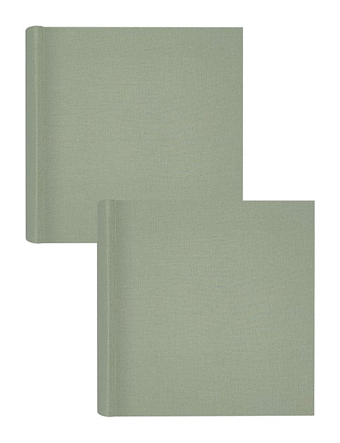 Plush Linen Photo Album Sage - 200 photos - 2 Pack Bundle