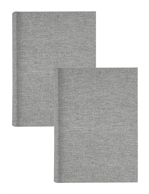 Plush Linen Photo Album Grey - 300 photos - 2 Pack Bundle