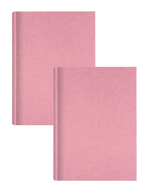 Plush Linen Photo Album Pink - 300 photos - 2 Pack Bundle