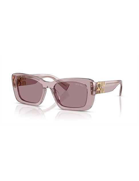 Rectangle MAUVE TRASPARENT LIGHT PURPLE BROWN Sunglasses