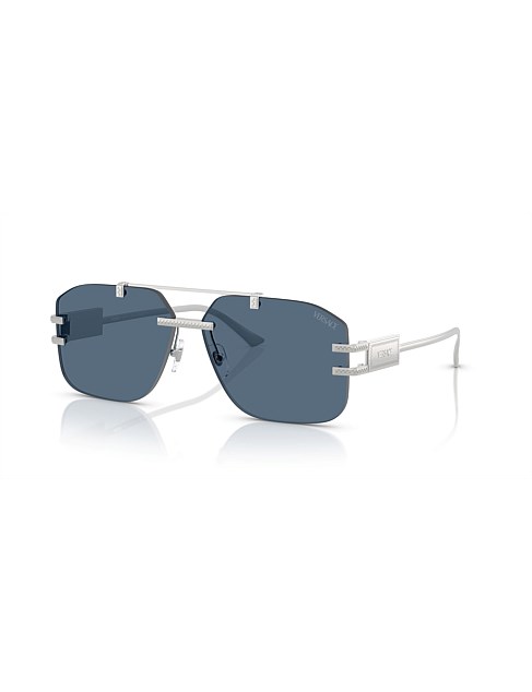 Irregular SILVER BLUE Sunglasses