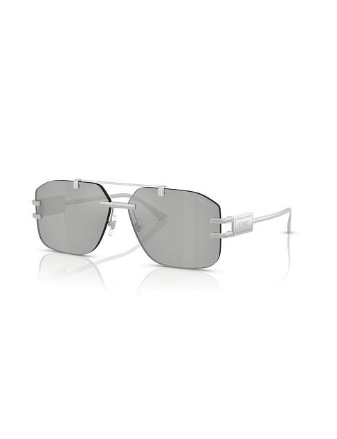 Irregular SILVER CLEAR MIRROR SILVER 80 Sunglasses