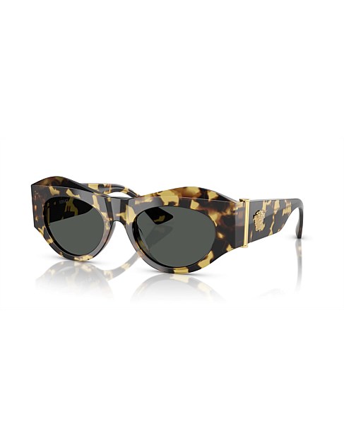 Irregular BROWN YELLOW HAVANA DARK GRAY Sunglasses