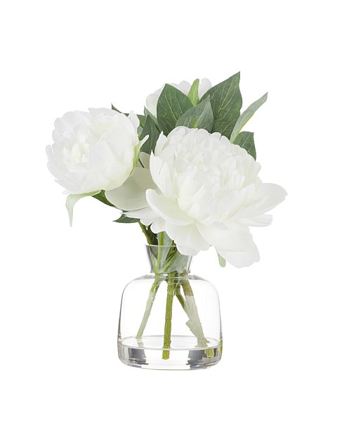 Peony Stem-Clear Glass Vase