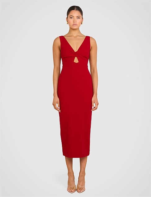 KERRY TWIST FRONT MIDI DRESS