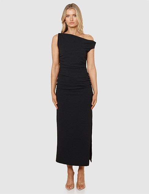 LILLIAN ONE SHOULDER MIDI DRES