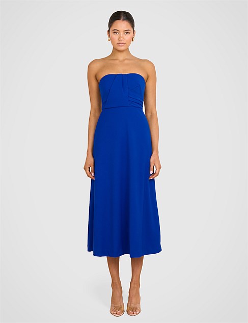 LILA STRAPLESS MIDI DRESS