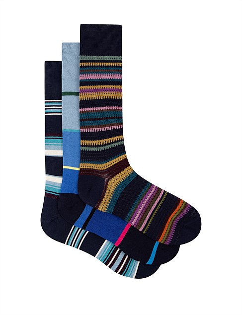 MEN SOCK 3 PACK NAVY MIX