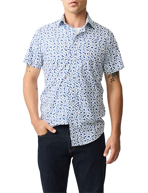 MITCHIES CROSSING SHORT SLEEVE SPORTS FIT SHIRT - SKY BLUE