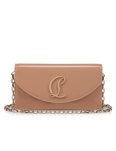 LOUBI54 CLUTCH PATENT/METAL BLUSH/SILVER